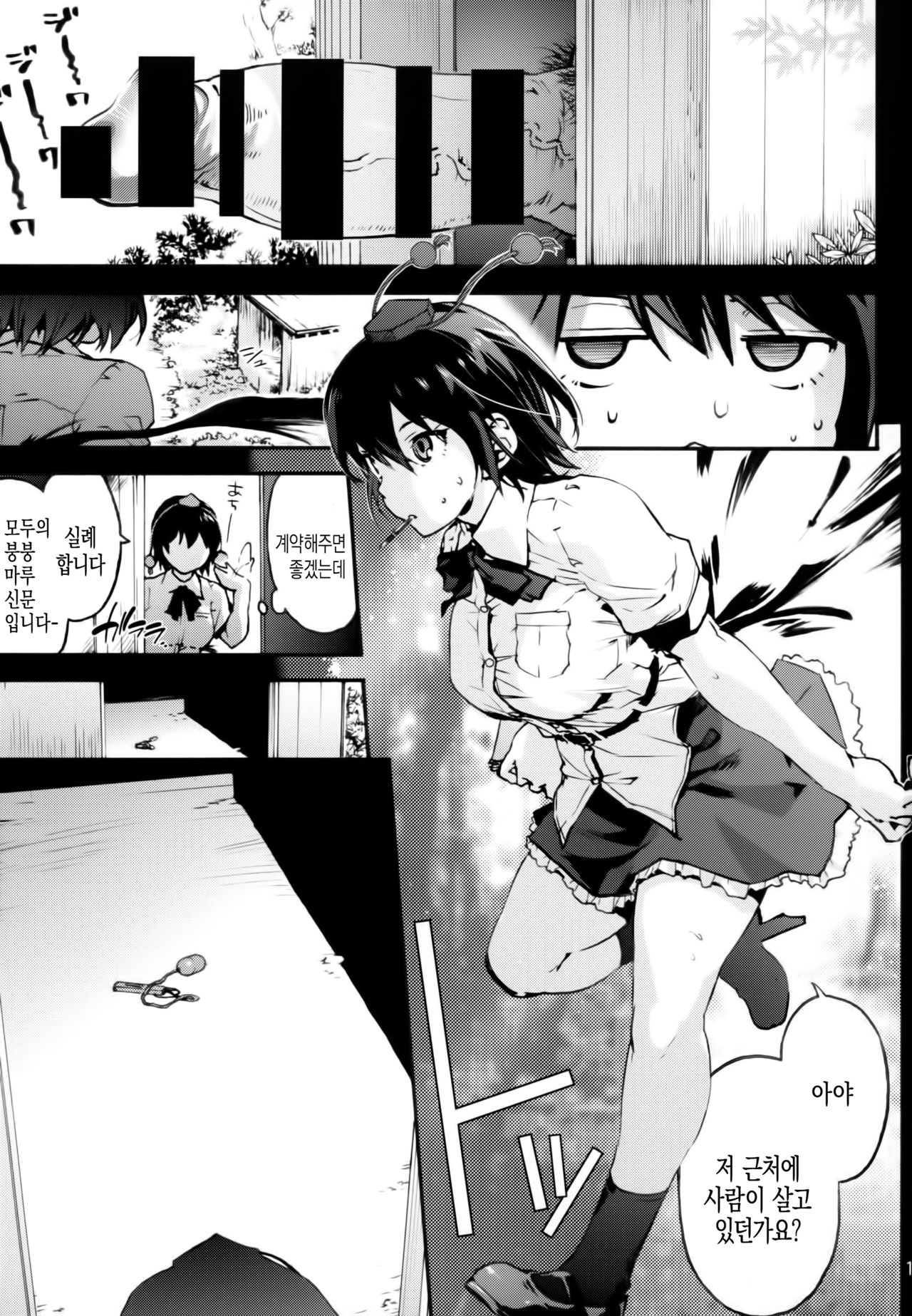 Nagai Mono ni Xkaretai Shameimaru-san | 긴 물건에 X히고 싶은 샤메이마루 씨 page 2 full